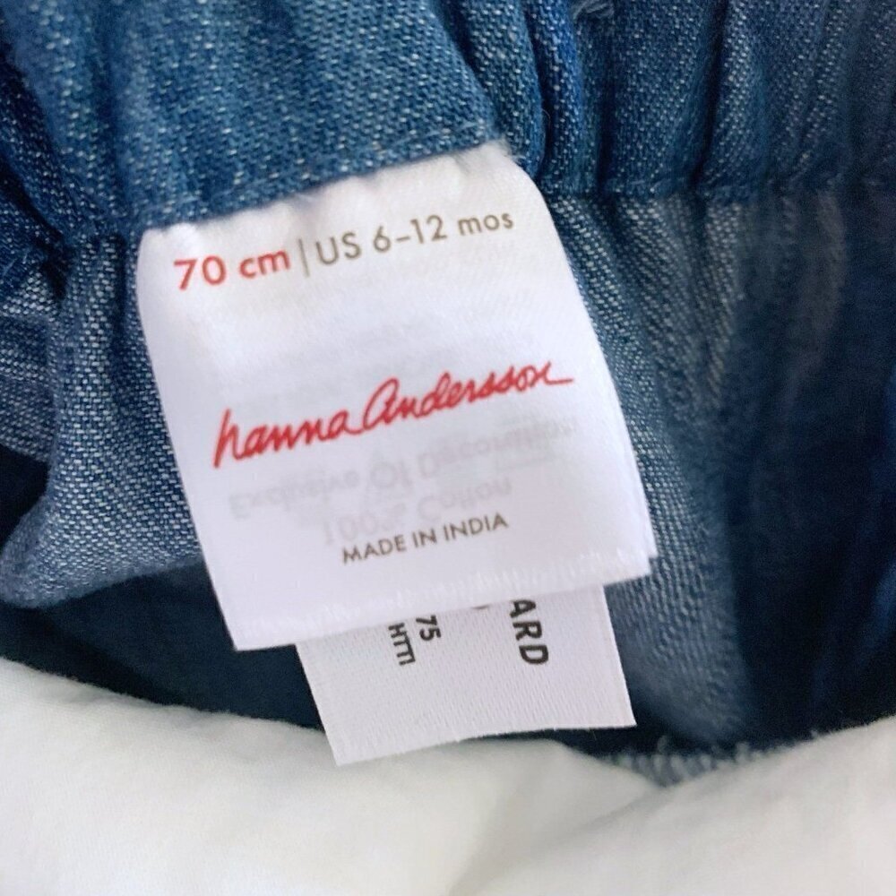 NEW Hanna Andersson Baby Bunny Embroidered Overalls 6-12 months 70 Cm - Picture 5 of 7